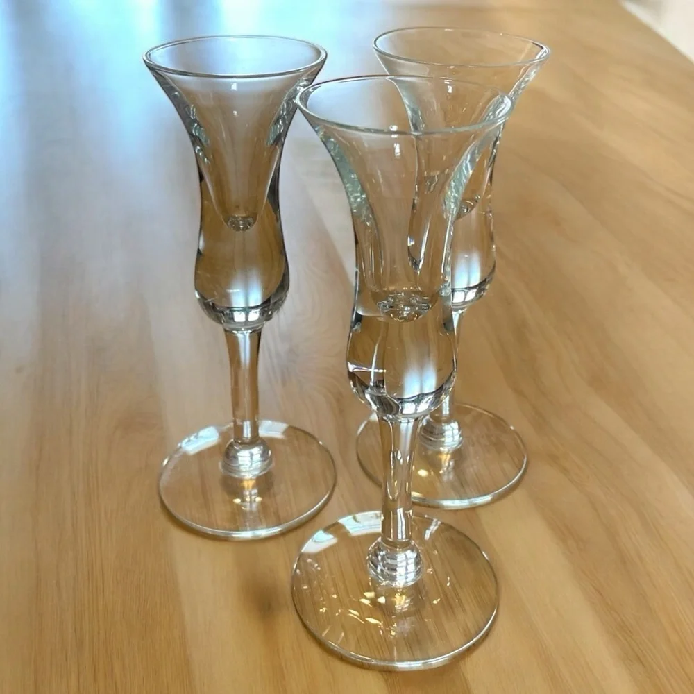 Holmegaard aperitif cordial glasses, set of three, vintage, no flaws, MCM